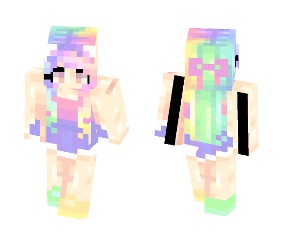 Rainbow Cat girl - Cat Minecraft Skins - image 1