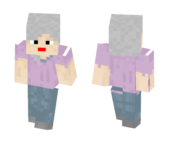 Old lady in pink shirt - Female Minecraft Skins - image 1