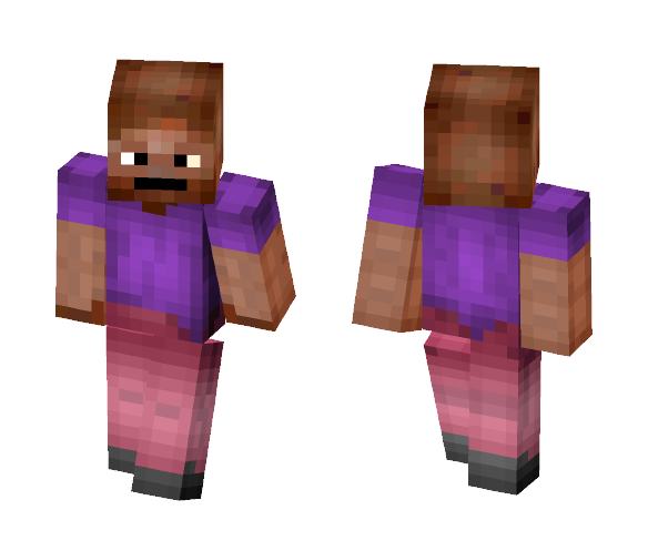 Bald man in purple shirt - Male Minecraft Skins - image 1