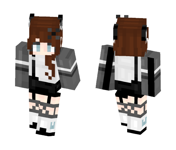 ლ(・ω・ლ) (3 pixel arms) - Female Minecraft Skins - image 1
