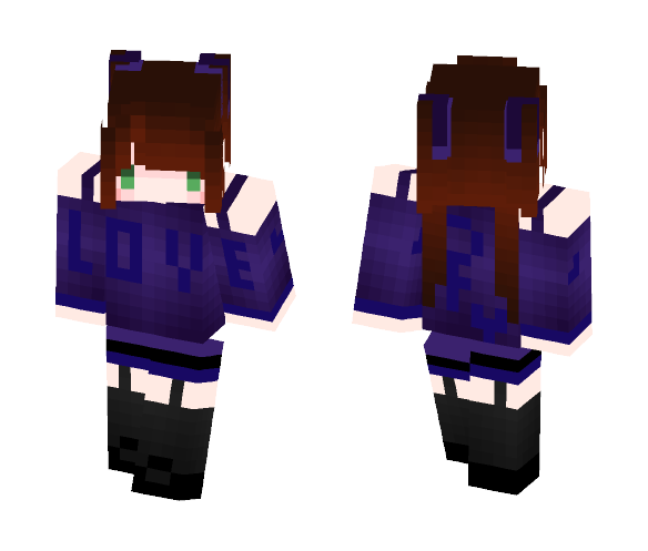 Valentine's Day Girl (Purple) - Girl Minecraft Skins - image 1