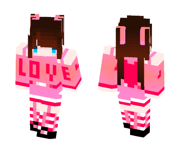 Valentine's Day Girl (Pink) - Girl Minecraft Skins - image 1