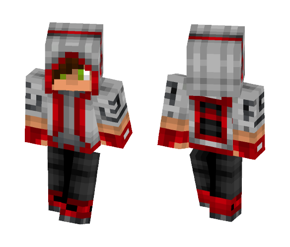 Red and White Hoodie - Male Minecraft Skins - image 1