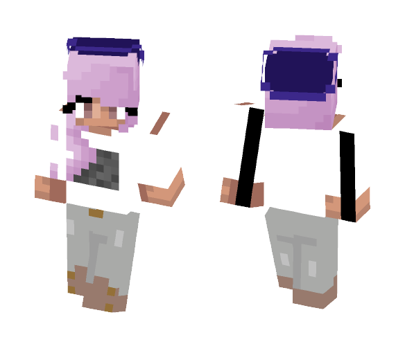 Hat (navy) and Bubblegum Hair - Female Minecraft Skins - image 1