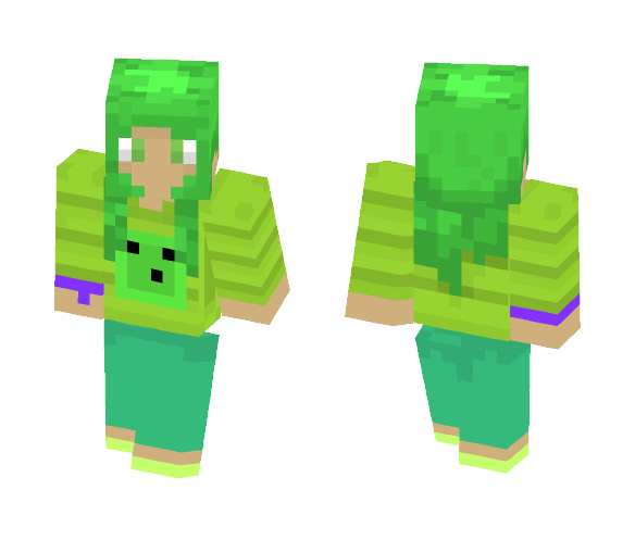Slime-sweater wearing - Female Minecraft Skins - image 1