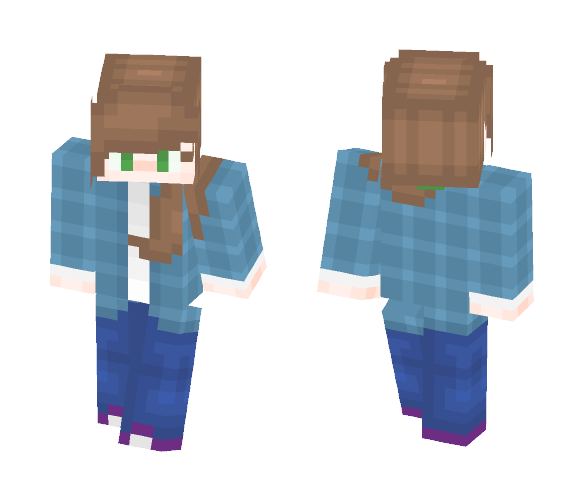 Blue Plaid - Female Minecraft Skins - image 1