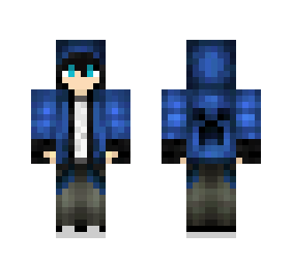 BlueCreeperHoodz - Male Minecraft Skins - image 2