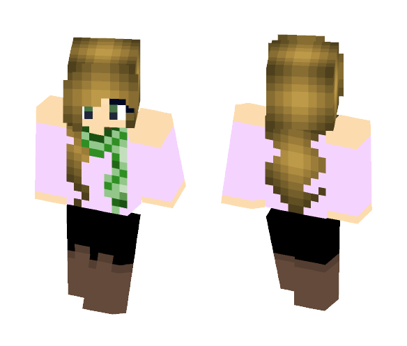 Green Scarf - Female Minecraft Skins - image 1