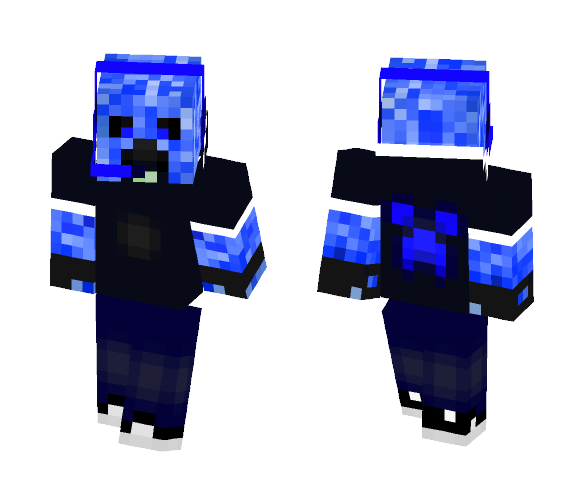 Blue creeper hoodie - Male Minecraft Skins - image 1