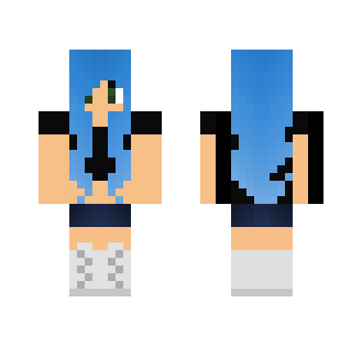 Girl // Blue Ombre Hair - Color Haired Girls Minecraft Skins - image 2