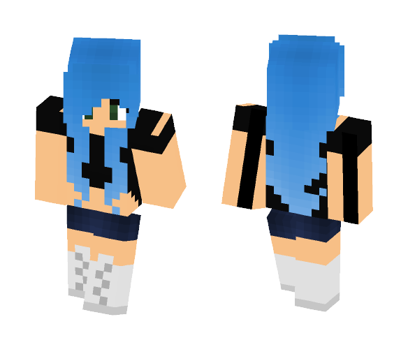 Girl // Blue Ombre Hair - Color Haired Girls Minecraft Skins - image 1