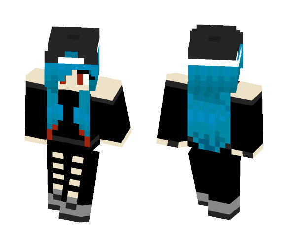 Blue Haired Emo Girl... - Color Haired Girls Minecraft Skins - image 1