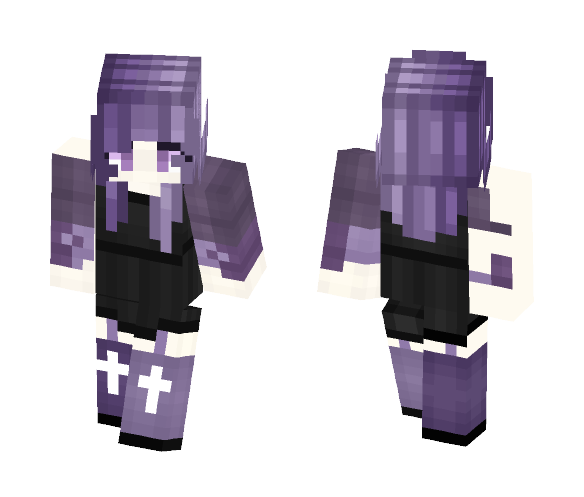 {Not finished} purple or goth girl? - Female Minecraft Skins - image 1