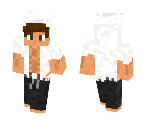 Ripped White Hoodie - Male Minecraft Skins - image 1