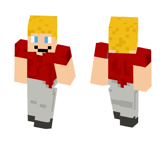 Red Shirt Person - Male Minecraft Skins - image 1