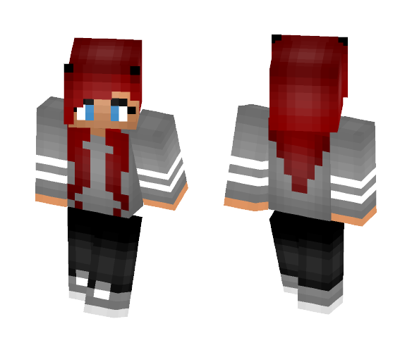Redhead Gray Shirt - Female Minecraft Skins - image 1