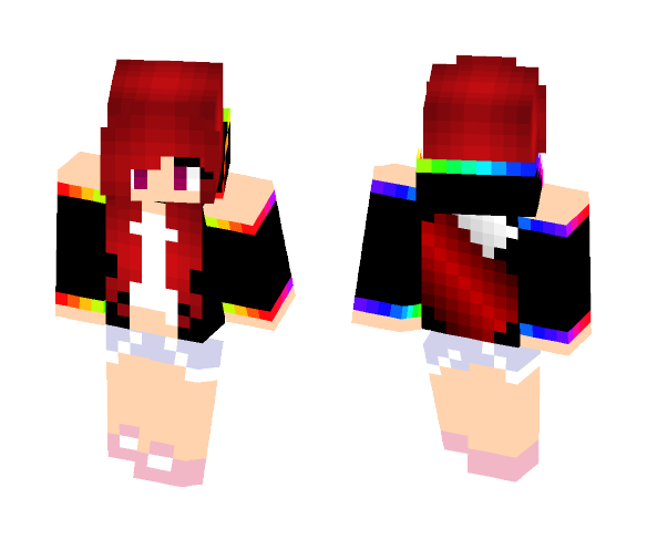 >Rainbow fox girl - Girl Minecraft Skins - image 1