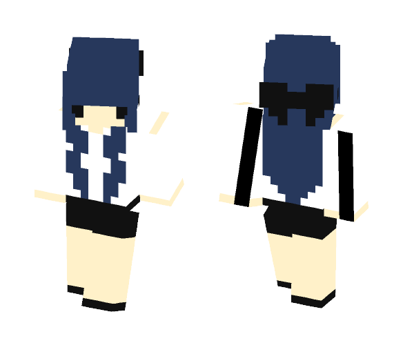 Blue haired girl - Color Haired Girls Minecraft Skins - image 1