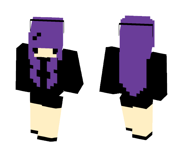 Cute Purple Haired girl -☽ - Color Haired Girls Minecraft Skins - image 1