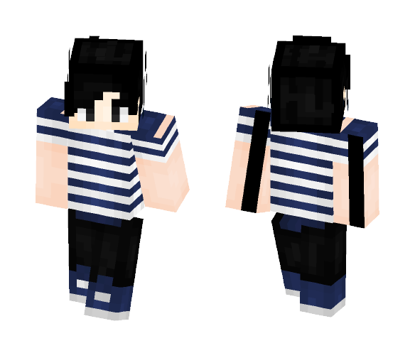 Blue and White Stripes - Male Minecraft Skins - image 1