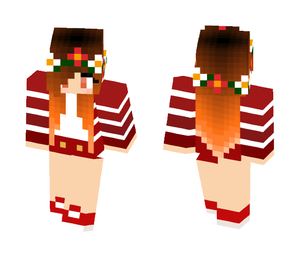 red flower girl - Girl Minecraft Skins - image 1