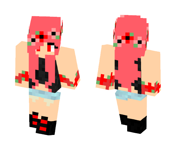 Aria Red Bloom {Cherry} - Female Minecraft Skins - image 1