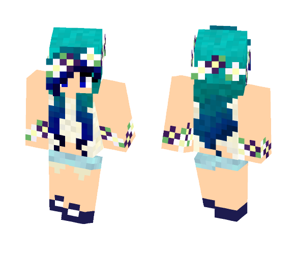 Kate Blue Bloom {Cherry} - Female Minecraft Skins - image 1