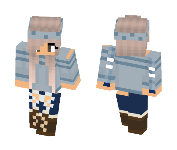 Dusty blue hipster girl - Girl Minecraft Skins - image 1