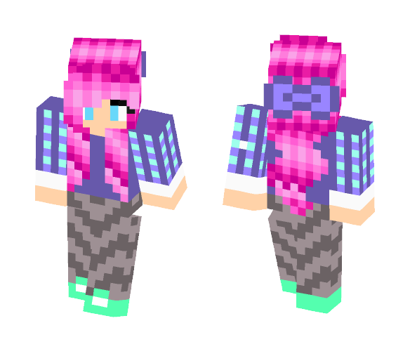 Pinked Hair Anime Girl - Anime Minecraft Skins - image 1