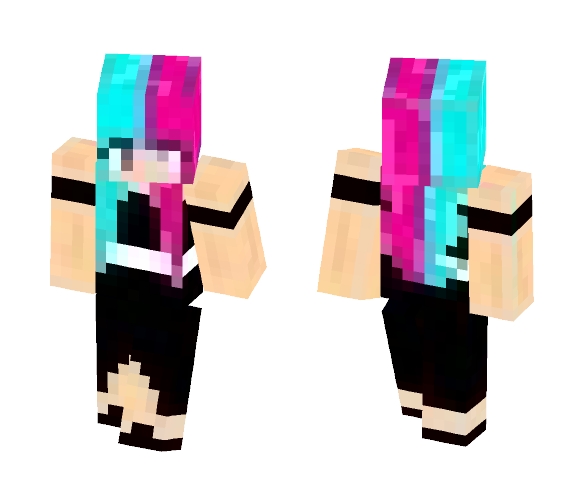 ???? Turquoise And Pink ???? - Female Minecraft Skins - image 1