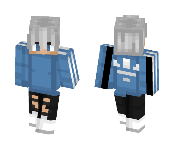 White and Blue Adidas - Male Minecraft Skins - image 1