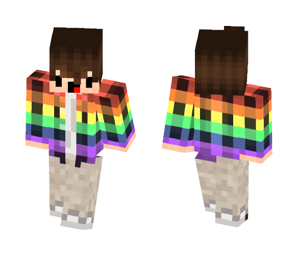 Rainbow Chibi Boy ^3^ - Boy Minecraft Skins - image 1