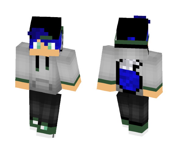Human with a blue fox tail - Male Minecraft Skins - image 1