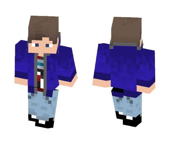 Blue Hoodie Wearing Teen - Male Minecraft Skins - image 1