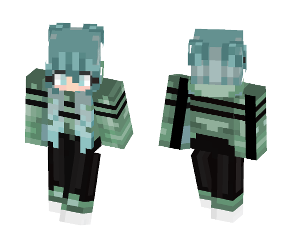 Blues,Greens and black - Female Minecraft Skins - image 1