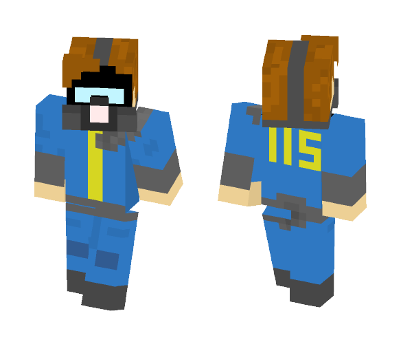 Fallout Vault Suit with Gasmask. - Male Minecraft Skins - image 1
