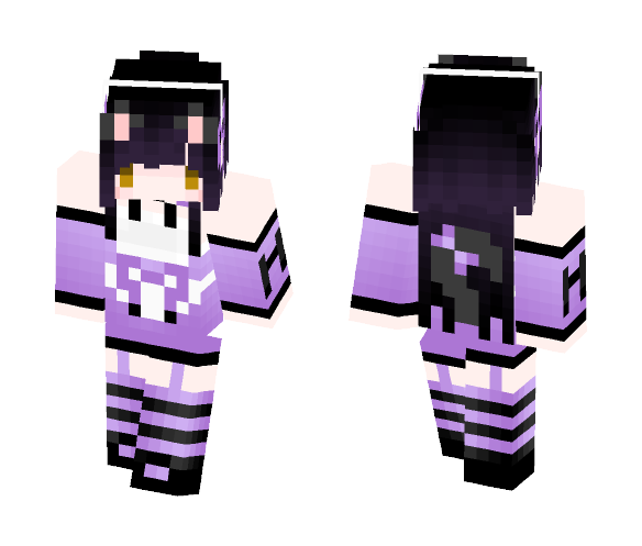 Purple Cat Maid - Cat Minecraft Skins - image 1