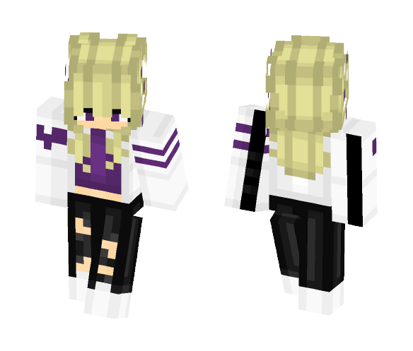 purple and white shirt ☂️ - Female Minecraft Skins - image 1