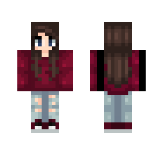 Red Long Sleeved Shirt - Female Minecraft Skins - image 2