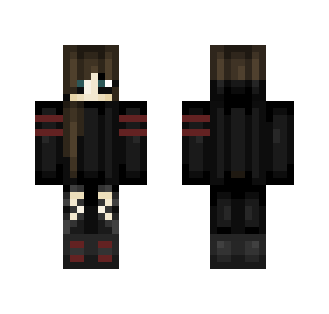 Brown Hair, Black Clothes - Female Minecraft Skins - image 2