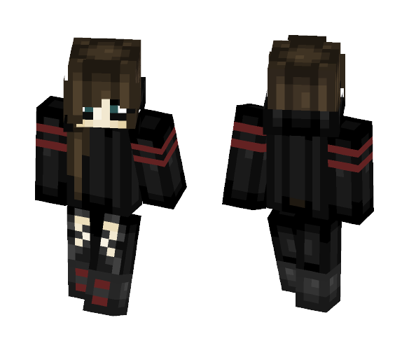 Brown Hair, Black Clothes - Female Minecraft Skins - image 1