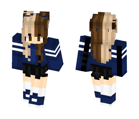 blue and white shirt ???? - Female Minecraft Skins - image 1