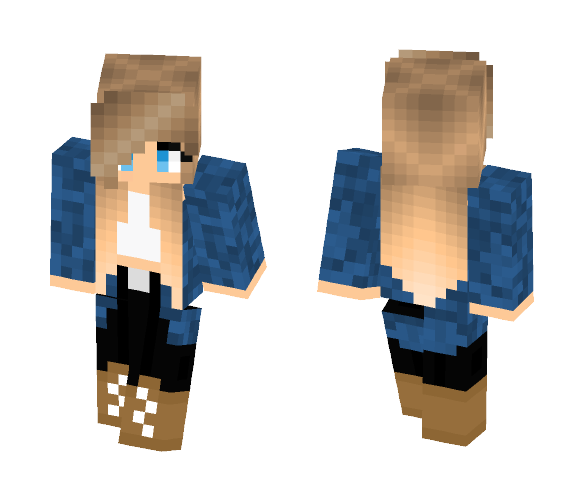 girl in blue sweater - Girl Minecraft Skins - image 1