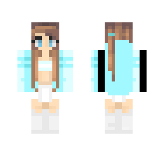 €łłα | Cute Bright Blue Hoodie - Female Minecraft Skins - image 2
