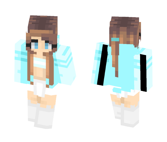 €łłα | Cute Bright Blue Hoodie - Female Minecraft Skins - image 1