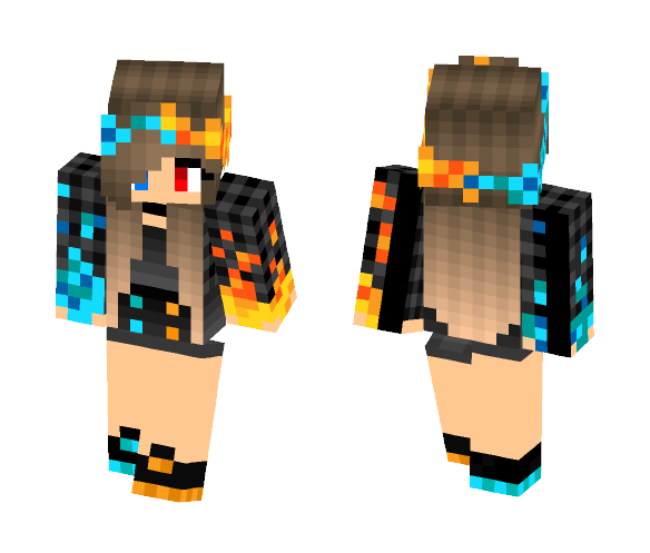 Fire and Water Elemental Girl - Girl Minecraft Skins - image 1