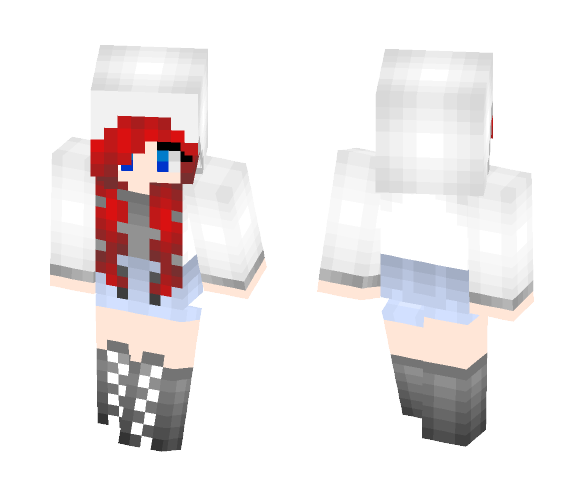 White hoodie yeah yeah - Female Minecraft Skins - image 1