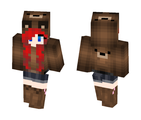 Teddy Bear Hoodie whoop whoop - Female Minecraft Skins - image 1