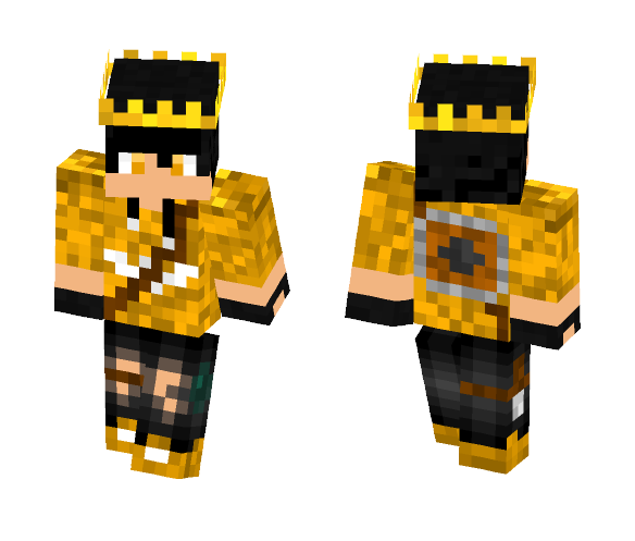 Ω R3tr0 Ω The Golden Warrior - Male Minecraft Skins - image 1
