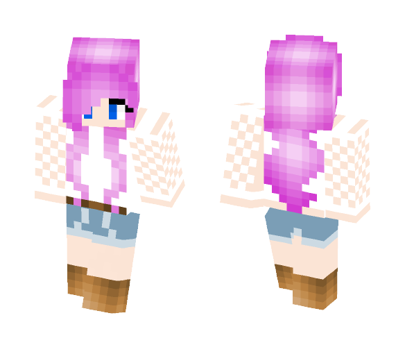 Pretty Pink Hair Girl - Color Haired Girls Minecraft Skins - image 1